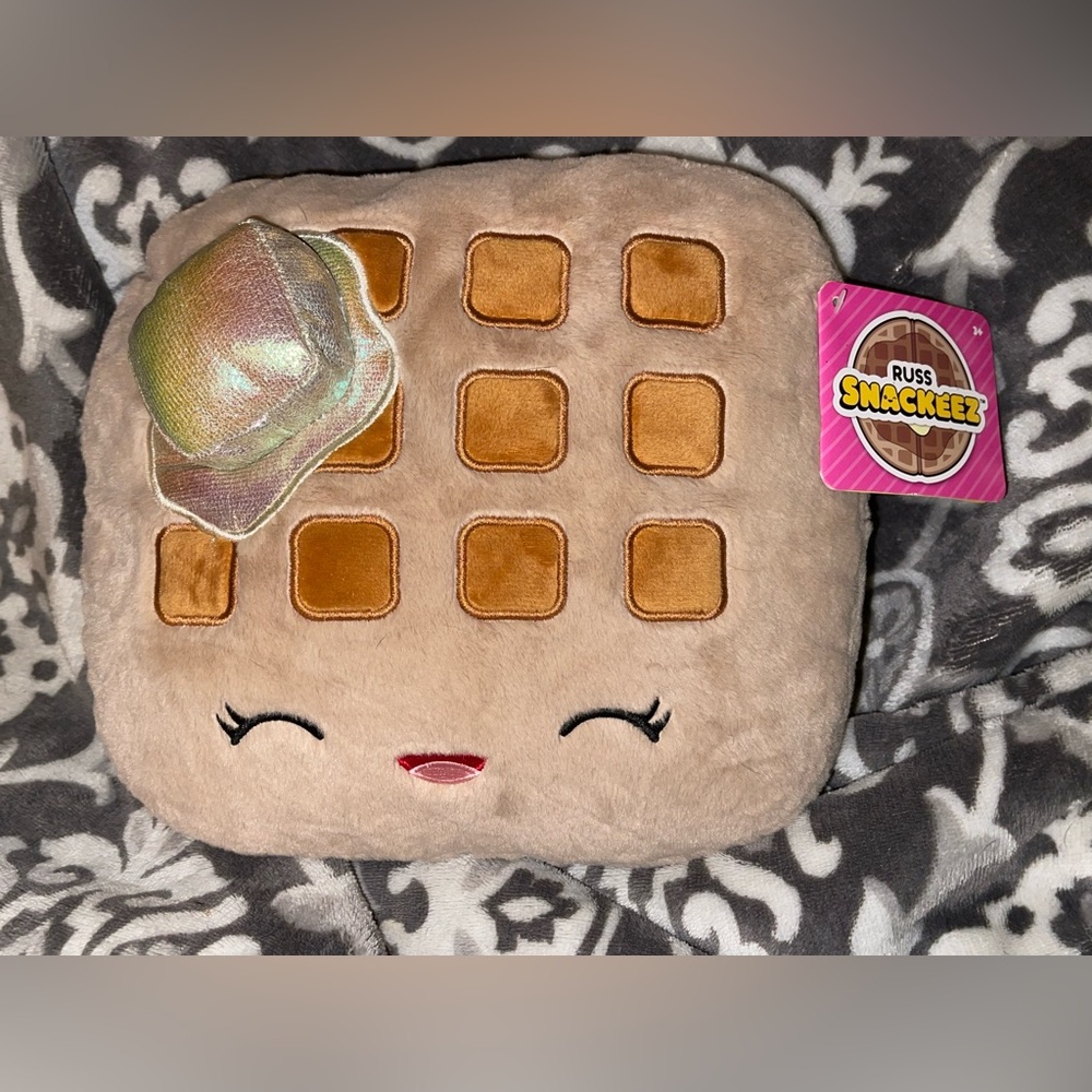 Russ Snackeez Waffle with Butter Smiling Plush with Tags. 12”